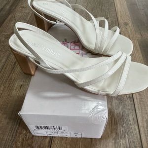 Olivia Miller White Heel Strappy Sandals